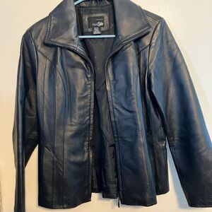East 5th Black Faux Leather Zip Jacket